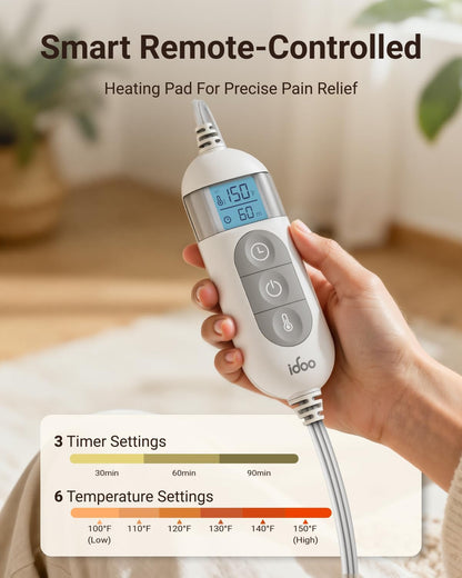iDOO Heating Pad for Back Pain Relief, Birthday Gifts for Men Women Her Mum, FSA Eligible Items Only List, Weighted Heating Pad for Neck & Shoulders, ETL Electric Heat Pad, 24"x33"
