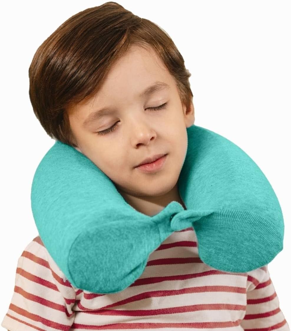 Dot&Dot Twist Memory Foam Travel Pillow, Bendable Neck Pillow for Airplane, Car and Home, 26-Inch Adjustable Roll with Washable Cotton Cover, Gray