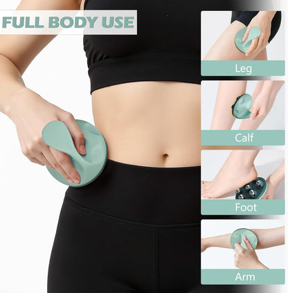 Lymphatic Massage Roller for Cellulite Remover Body Sculpting - Handheld Cellulite Massage Tool for Body Bloat Blood Circulation Lymphatic Drainage Blue