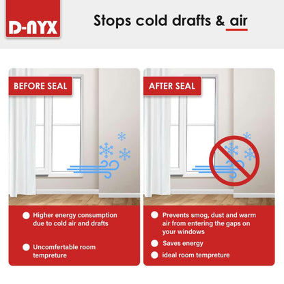 D-NYX Window Sealing Tape 1 Pack Transparent Sealing Heavy-Duty Residue-Free RV Insulation for Doors and Windows, Clear Weather Stripping Draft Isolation Tape (1 Pack 2 inch)