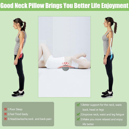 Cervical Neck Roll Pillow, Foam Round Bolster Pillow, Cylinder Pillows with Removable Washable Cover for Sleeping, Bed, Legs, Back, Yoga, Travel, Home, Office (Gray Style 1, 4inch H X 17inche L)