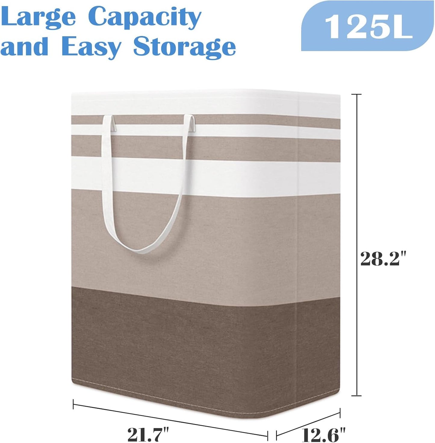 BlissTotes 3-Pack Laundry Basket, Collapsible Laundry Hamper, Grey, 75L | Laundry Clothes Hamper, Hampers for Bedroom, Freestanding Hamper with Handles, Clothes Laundry Basket