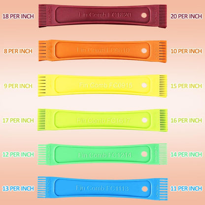 Cenipar 2PCS Air Conditioner Condenser Fin Comb Set Include FCR6 Fin Comb and Stainless Radiator Fin Comb Compatible with Air Conditioner HVAC Fin Comb Straightener