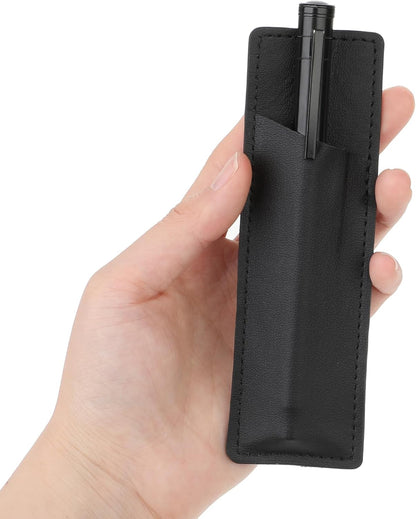 Giantree 2 Pcs Leather Magnetic Pen Holder, PU Leather Magnet Pen Pouch for Fridge or Other Metal Surfaces Pencil Holder Black