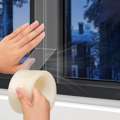 Dstorelhp Clear Window Sealing Tape, 2'' X 66FT, Window AC Insulation Tape | Waterproof, Window Air Conditioner Sealing Tape, Blocker for Cold Heat Air, No Residue, Energy Efficient