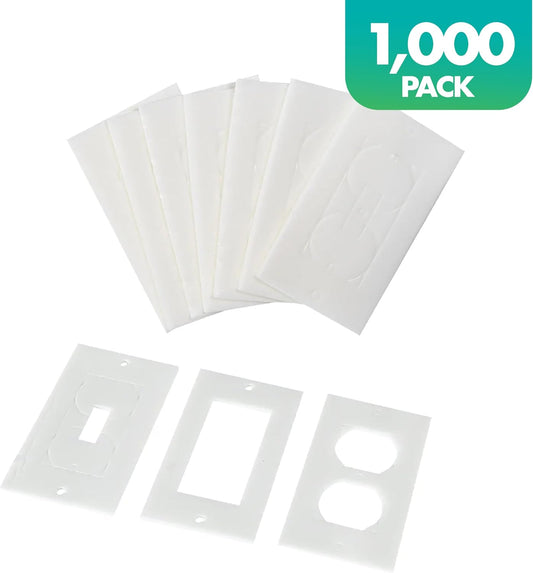 Outlet Gasket SWTCHOUTSL-UNV-CS White 1000-Piece Bulk Pack Foam Insulation for Wall Switch Plate Cover for Home Improvement, Switch Plate Insulator, Outlet Insulator, and Draft Sealer