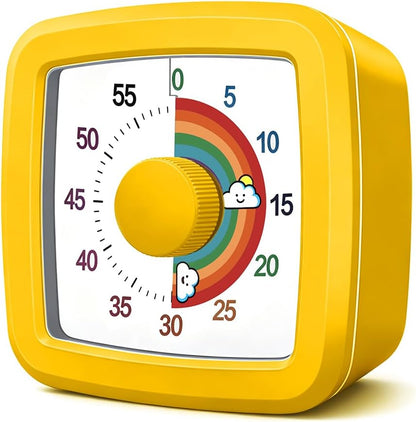 Visual Timer for Kids & Adults, 60 Minute Rainbow Countdown Timer, Time Management Tool for Classroom, Home, Kitchen, Office, School