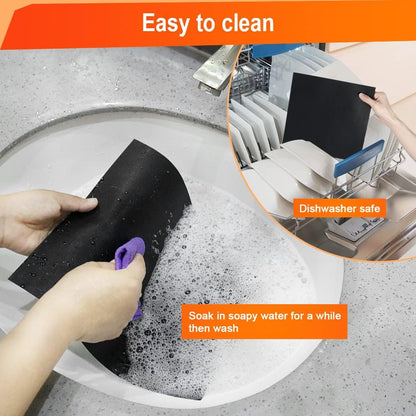BYKITCHEN Air Fryer Oven Liners, 11x12 Inches, Set of 4, Reusable Toaster Oven Liners, Compatible with Ninja Flip Up SP101 SP201 SP301 Air Fry Oven, Cuisinart Breville Toaster Oven and More