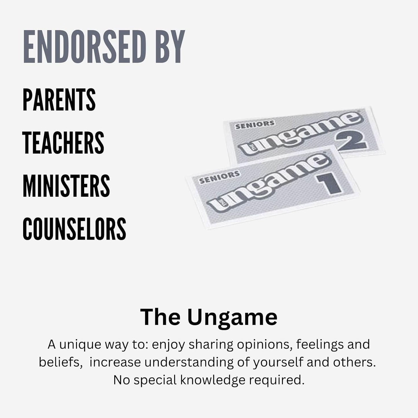 Pocket UNGAME - Seniors Edition - Non-Competitive Card Game for Seniors to Discuss, Share Values & self Express - Take a Walk Down Memory Lane - Age 55+
