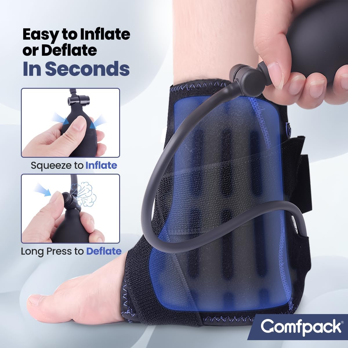 Compression Ankle Ice Pack Wrap for Foot Pain Relief | Ankle Support Brace with 2 Hot Cold Packs for Injuries, Plantar Fasciitis, Sprain & Fracture, Achilles Tendonitis, Surgery