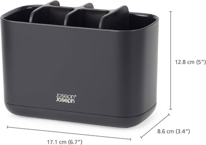 Joseph Joseph Easy-Store - Compact Toothbrush Holder Caddy Bathroom Storage , Grey/White, Regular
