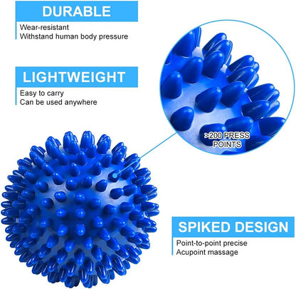 URAQT Spiky Massage Ball Set, 2 Pack Physical Therapy Massage Balls, Hard Lacrosse Ball & Spiky Massage Ball for Myofascial Release and Trigger Point Deep Tissue Massage (Purple)