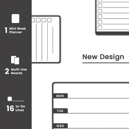 ALEZEL Weekly Calendar Whiteboard for Refrigerator, Magnetic Weekly Planner | Includes Weekly Dry Erase Board for Refrigerator & 2 Grocery/to Do List Whiteboards, 3 Markers + 1 Eraser