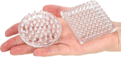 Coloch 24 Pack Carpet Protectors Spiked Caster Cups, Plastic Furniture Caster Cups Clear Round and Square Spiked Furniture Cups for Chair, Table, Sofa, Bed, Furniture