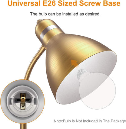 LEPOWER Floor Lamp, Metal Standing Lamp with Adjustable Gooseneck for Dorm | Easy to Assemble, E26 Base, Sturdy Metal Base, Convenient Switch, Task Reading Pole Lights for Office & Bedroom, Living Room
