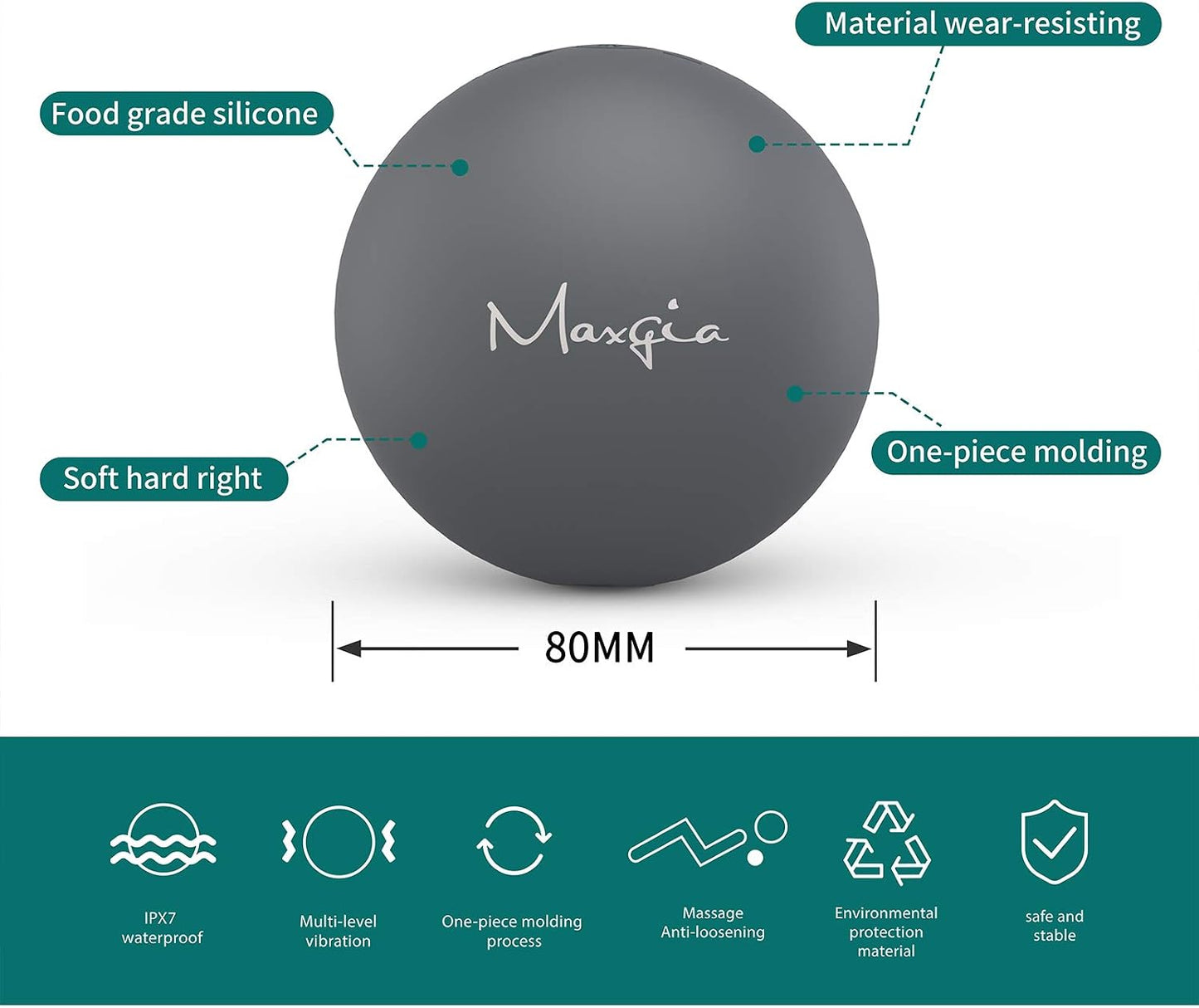 3" Single Massage Ball, 5 Speeds Vibrating Massage Ball Roller for Trigger Point Therapy, Deep Tissue Massager for Back, Neck, Foot, Myofascial Release, Pain Relief, Muscle Recovery,Purple