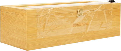 Bamboo 18 Inch Commercial Plastic Wrap Dispenser with Cutter | Bamboo paper roll cutter with low-noise roller; fits up to 3000ft food service film, 500–1000ft foil and select paper rolls