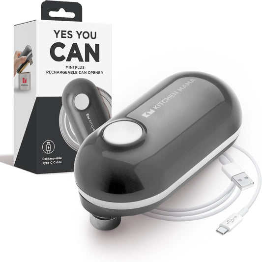 Kitchen Mama Mini Plus Rechargeable Electric Can Opener, Red | USB-C Charging, Hands-Free Auto Stop, Cordless Smooth Edge, Compact for Travel, Perfect for Seniors with Arthritis
