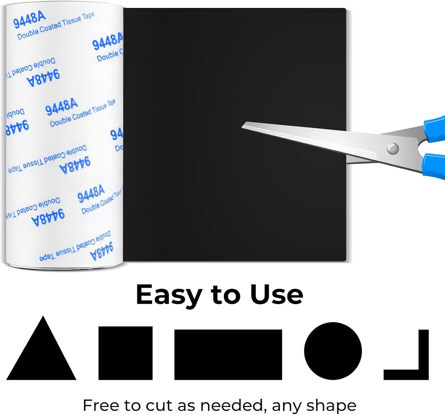 Felt Strips with Adhesive Backing, Felt Tape with Adhesive Backing, Felt Furniture Strips 2 Pack Roll 1/2x 60 Inches Black, Felt Strips for Furniture