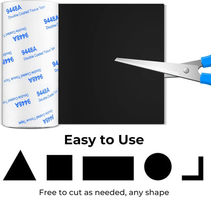 Felt Strips with Adhesive Backing, Felt Tape with Adhesive Backing, Felt Furniture Strips 2 Pack Roll 1/2x 60 Inches Black, Felt Strips for Furniture