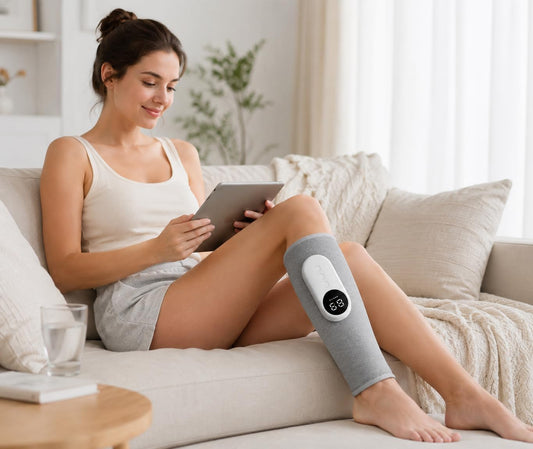 Cordless Leg Massager with Air Compression & Kneading, Rechargeable Calf Massager Wrap for Relaxation, Muscle Comfort & Everyday Recovery, Adjustable Fit, Single Leg