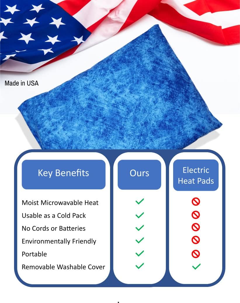 Microwavable Corn Filled Heating Pad and Cold Pack/Washable 100% Cotton Cover (Cross Hatch - Mint, 7.5in W x 11in L)