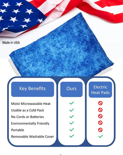 Microwavable Corn Filled Heating Pad and Cold Pack/Washable 100% Cotton Cover (Cross Hatch - Mint, 7.5in W x 11in L)