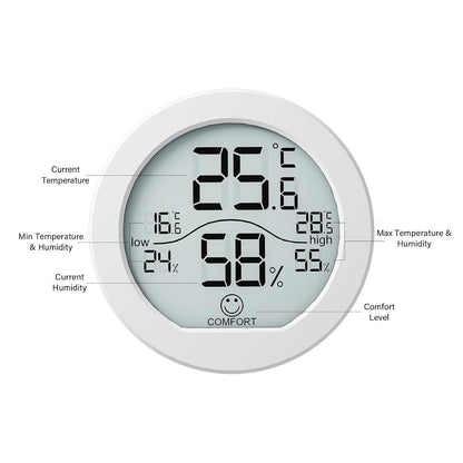 Indoor Digital Hygrometer Thermometer for Room Temperature Humidity Meter | SECRUI Thermometer Accuracy Calibration LCD Temperature Sensor with Maximum and Minimum Records,1 Pack