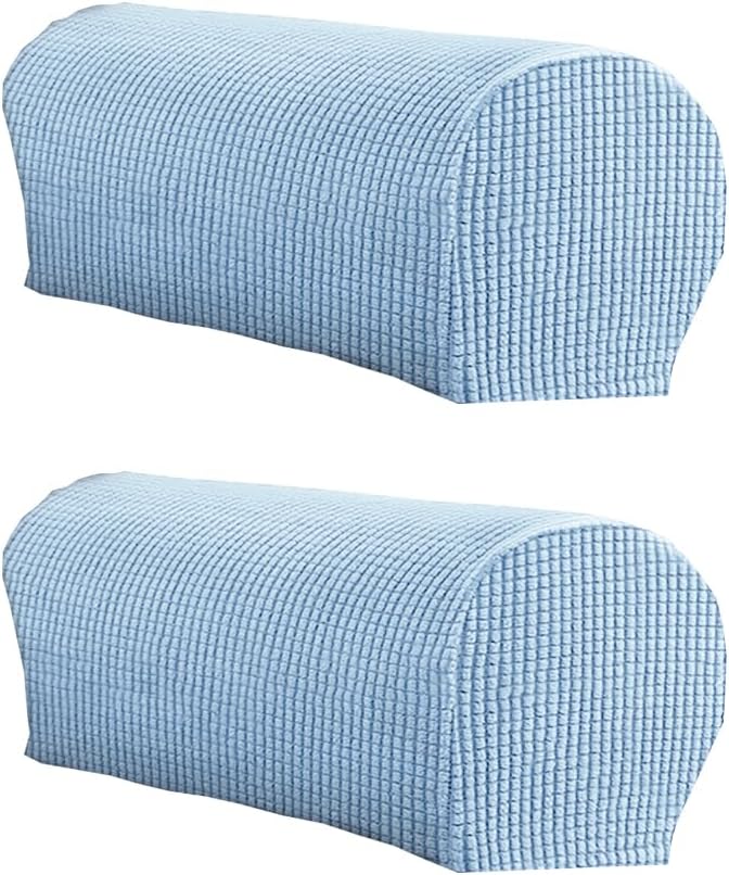 LINGXIYA Stretch Plush Armrest Covers, Spandex Armrest Slipcovers, Set of 2