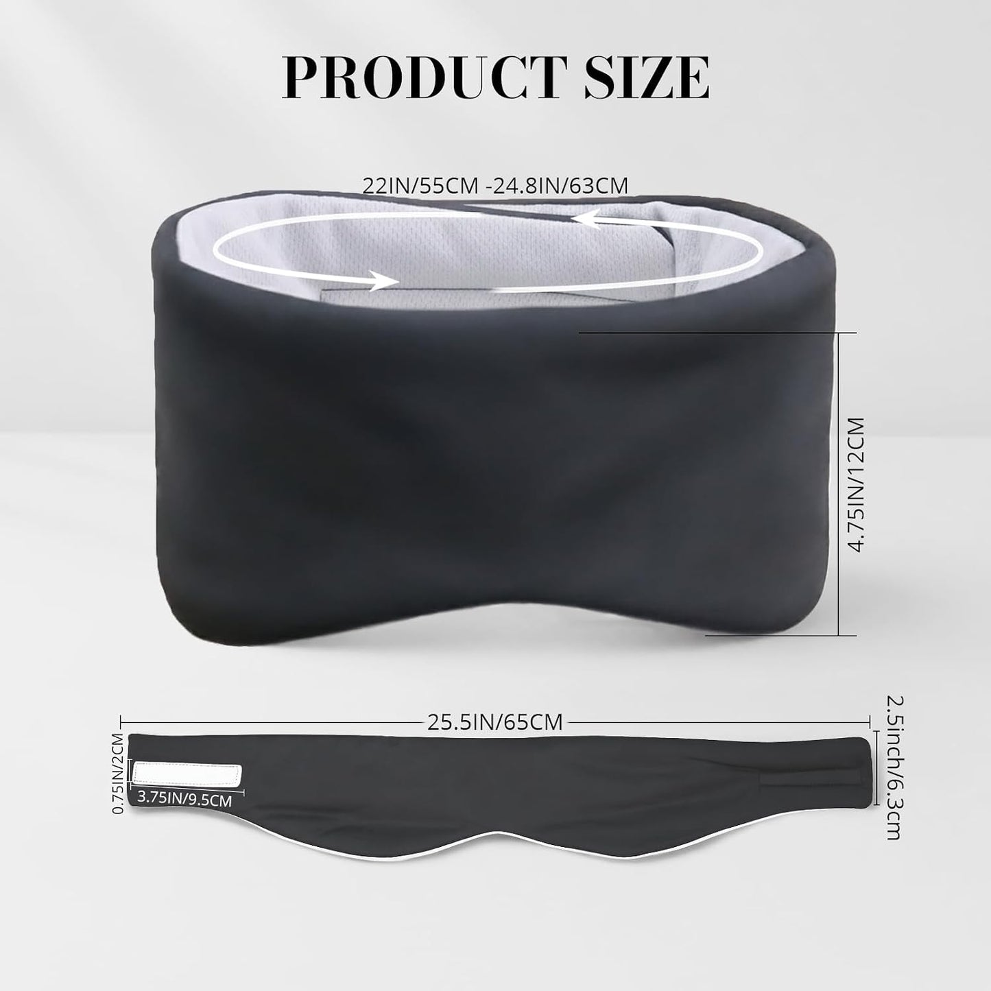 Sleep Mask for Women Men, Reversible Eye Mask Sleeping with Cozy & Cooling Sides, Adjustable Velcro Band, Blackout Face-Hugging Padded Eye Cover for Sleeping Travel Office, Grey/White