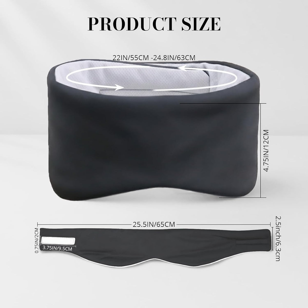 Sleep Mask for Women Men, Reversible Eye Mask Sleeping with Cozy & Cooling Sides, Adjustable Velcro Band, Blackout Face-Hugging Padded Eye Cover for Sleeping Travel Office, Grey/White