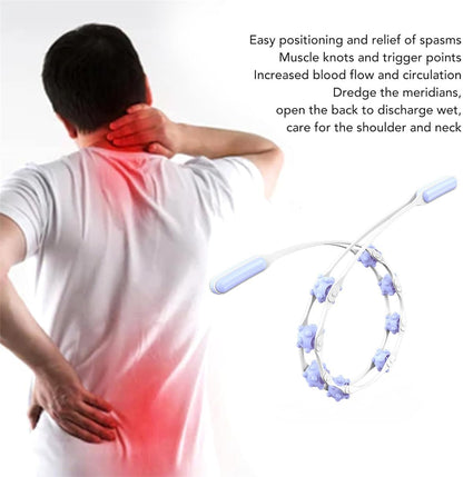 Manual Back Massage Roller Rope, Handheld Massage Ball Roller Anti Cellulite Massage Roller, Fascia Roller Manual Massage Strap for Back Neck Shoulder Waist Leg Muscle Exercise Massage Roller (Pink)