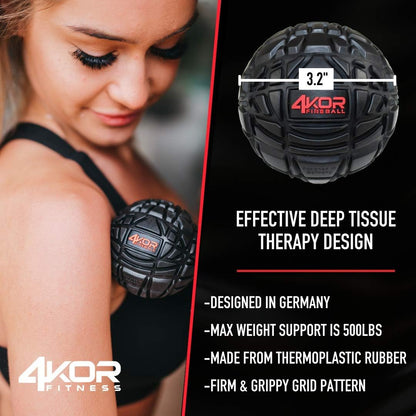 4KOR Massage Balls for Trigger Point Therapy - Myofascial Release Ball - Muscle Relief for Back, Neck, Shoulder, Foot Pain - Fitness Massage Balls for Mobility - Deep Tissue Release Ball