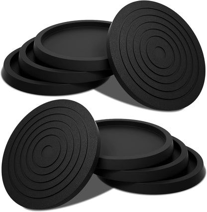 12Pcs 2.5in Furniture Coasters Non-Slip Bed Leg Pads Round Rubber Anti Sliding Caster Cups for Hardwood Floors Brown