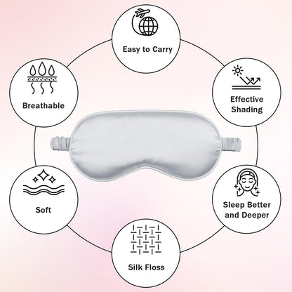 Amrules Sleep Mask Set of 2, Adjustable Silk Eye Mask for Sleeping, Soft Sleeping Eye Shade Cover for Women, Good for Blocking Light, Reducing Puffiness, Enhancing Sleep Quality (Blush Pink & Black)