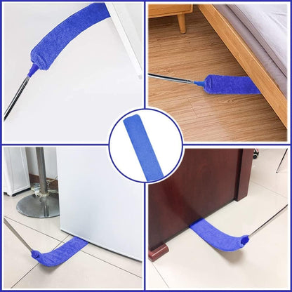 Retractable Gap Dust Cleaner Brush with Long Handle (30 to 100 inches), Cleaning Tools with 3 Microfiber Dusting Cloths, Extendable Duster for Cleaning Under Refrigerator Sofa Couch Bed Furniture