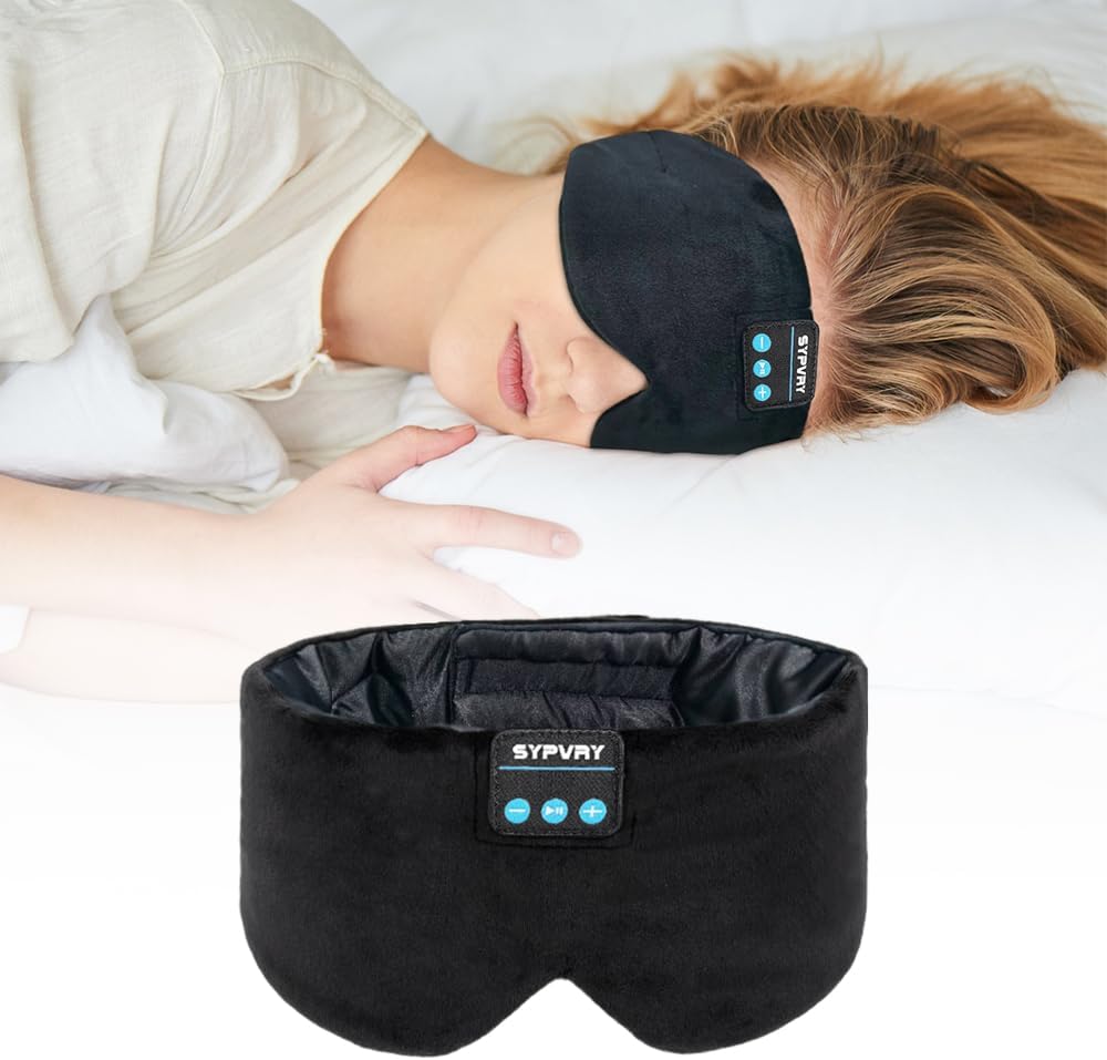 Sleep Mask Bluetooth 5.4 Headphones Soft Wireless Headband Eye Mask Blackout with Microphone (Emerald)