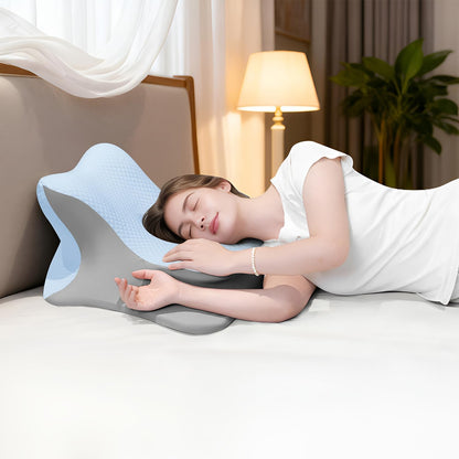 Reading Pillow for Bed, Leaning, Lying and Prone, Ergonomic Memory Foam Bed Wedge Pillow for Headboard, Floor Cushions, Chin & Back Support Pillows on Bedrest Couch Floor- Grey