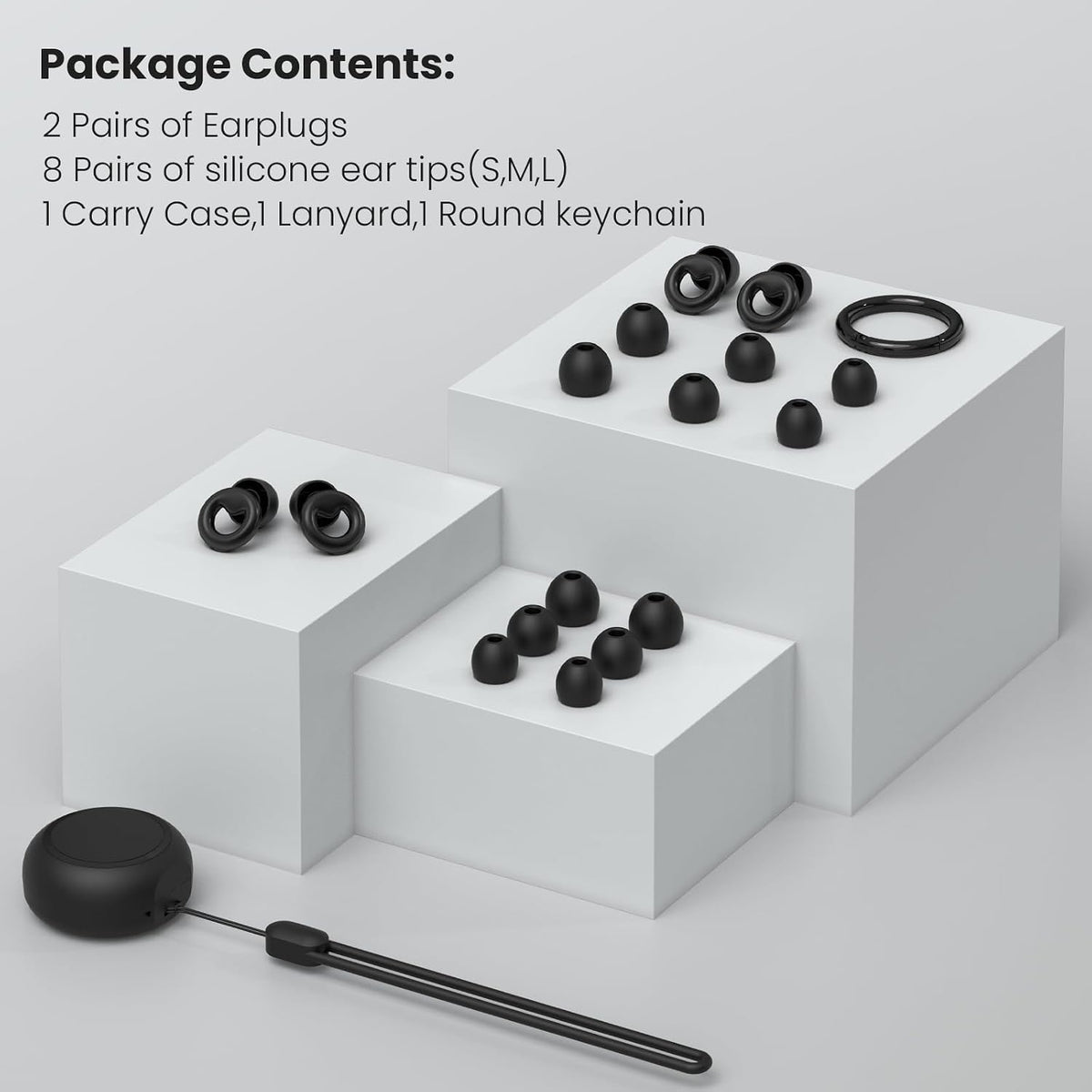JUSTRVN Ear Plugs for Sleeping,2 Pairs of Stylish Reusable Noise Reduction Earplugs with 8 Pairs Tips & case,Hearing Protection Earplugs for Concert,Travel,Work,Live Events - 25dB-30dB