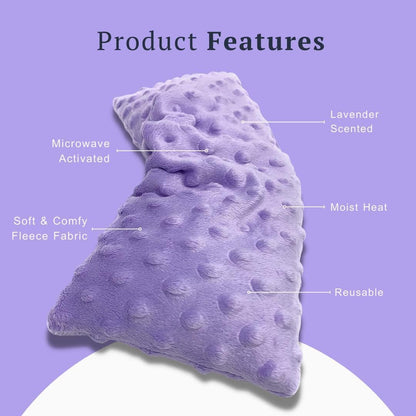 Mumu Wraps Heating Pad Microwavable - Lavender Scented Microwave Heating Pad for Pain Relief, Cramps, Muscle Ache, Joints, Neck, Shoulder, Back Pain, Warm Compress Moist Heat Pack (Lavender)