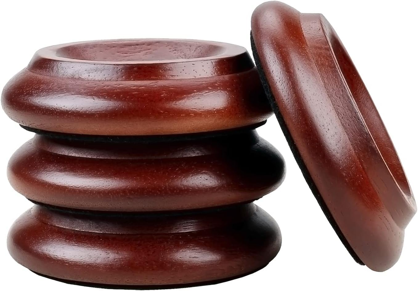 Piano Caster Cups Furniture Pads Upright Piano Caster Cups Wood Coasters Cups Floor Protectors for Furniture Furniture Floor Protectors (Walnut, 4)