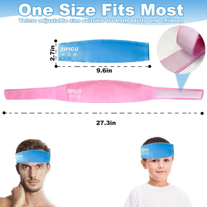 2pcs Migraine Headache Headband，Small Portable Gel Ice Pack Head Strap，Soothing Ice Packs Head Face Cold Compress for Tension Stress & Hangove
