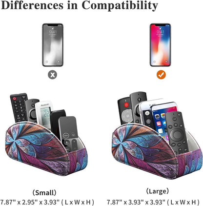 Pu Leather TV Remote Control Holder with 5 Compartments,Remote Caddy/Tray | Bedside Table Desk Storage Box/Organizer for Pen,DVD,Blu-Ray,Media Player,Heater Controller,Cosmetics,Glasses,Office Supplies