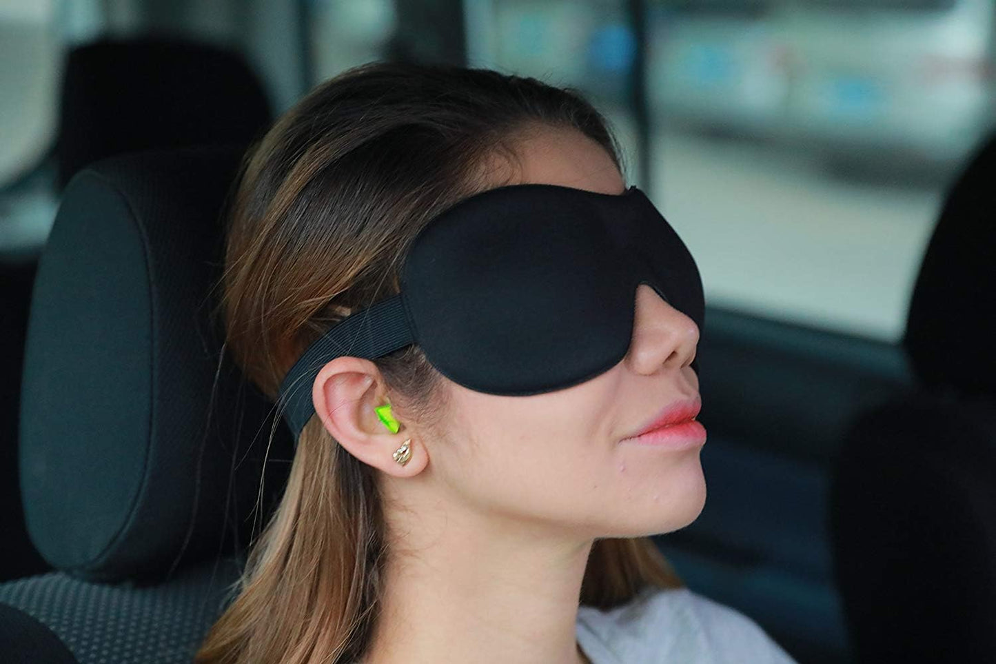 Sleep Mask SleepFun Invisible Alar Deep Orbit 3D Eye Mask Ultra Lightweight & Comfortable Sleeping Mask for Travel, Nap, Shift Works, Black & Blue