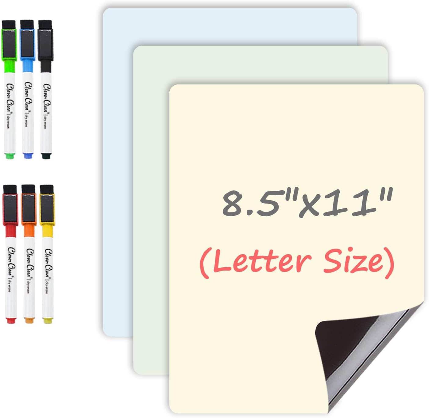 Magnetic Dry Erase Board – 8.5”x11” Reusable Lined Dry Erase List Board for Fridge 2 Pcs – Marker Included