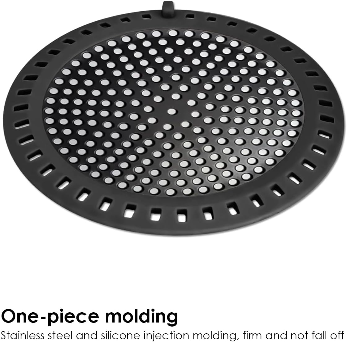 Seatery 2PCS Shower Drain Hair Catcher, Shower Drain Strainer, Stainless Steel with Silicone Edging, 4.75 Inch Diameter
