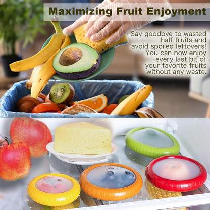 Set of 4 Reusable Storage Containers Avocado Saver Onion Keeper Tomato Holder Fruit Saver Fruit Organizer Soft Shell Food Container for Fridge Keep Fresh