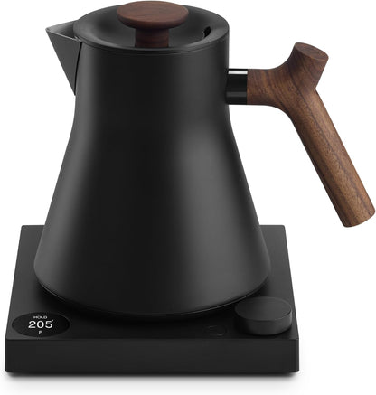 Fellow Corvo EKG Pro Electric Kettle for Tea & Coffee, 0.9 Liter | Precision Temp Control, Stainless Steel, Brew Timer, Smart Scheduling, Wide Spout, Quick Heating, Matte White, Maple Handle