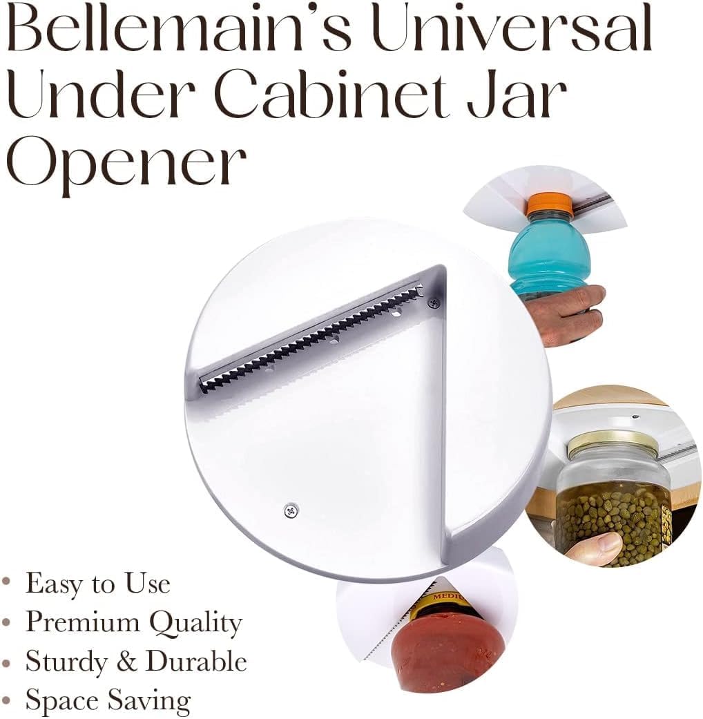 Bellemain 2-Pack Jar Opener for Under Cabinet, Easy Grip Design