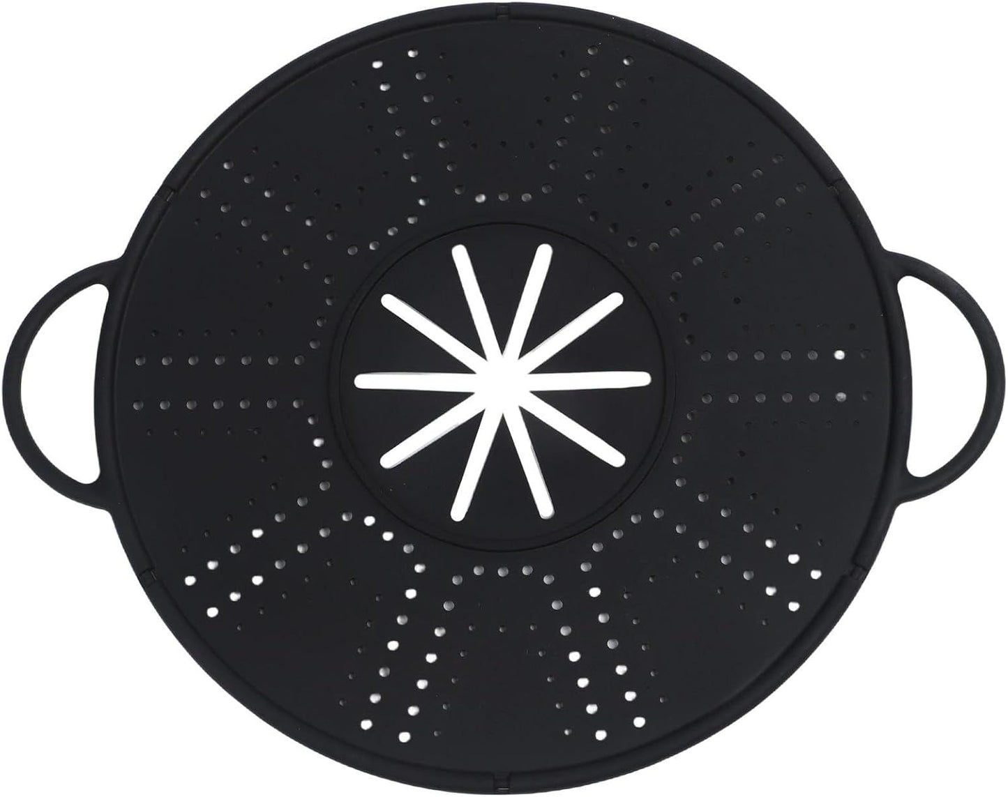 Pot Cover Spill Stopper Lid, Heat-Resistant Silicone Spill Stopper Lid Pot Holder With Steam Release Port For Ost Pots And Pans Steamer Lid And Trivet, Dishwasher (black)